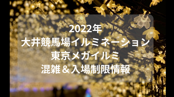 東京メガイルミ　大井競馬場イルミネーション　2022年混雑　入場制限情報